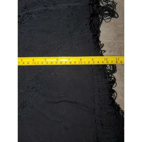 Vintage Rocawear Black Distressed Fringe Mini Dress - Picture 8 of 9